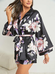 Floral Print Pajama Set & Robe