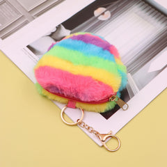 Rainbow Girls Coin Purse Plush Wallet Money Card Holder Small Pocket