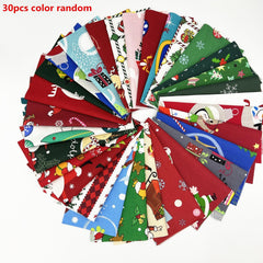 30pcs Christmas Series Patchwork Cloth Cotton Set for DIY Sewing Scrapbooking