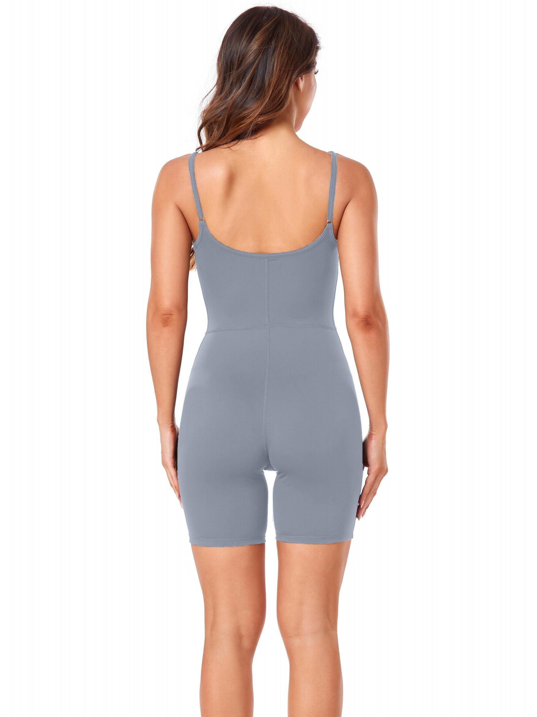 Women's Solid Workout Jumpsuit Sports Bodysuit Women's Activewear
