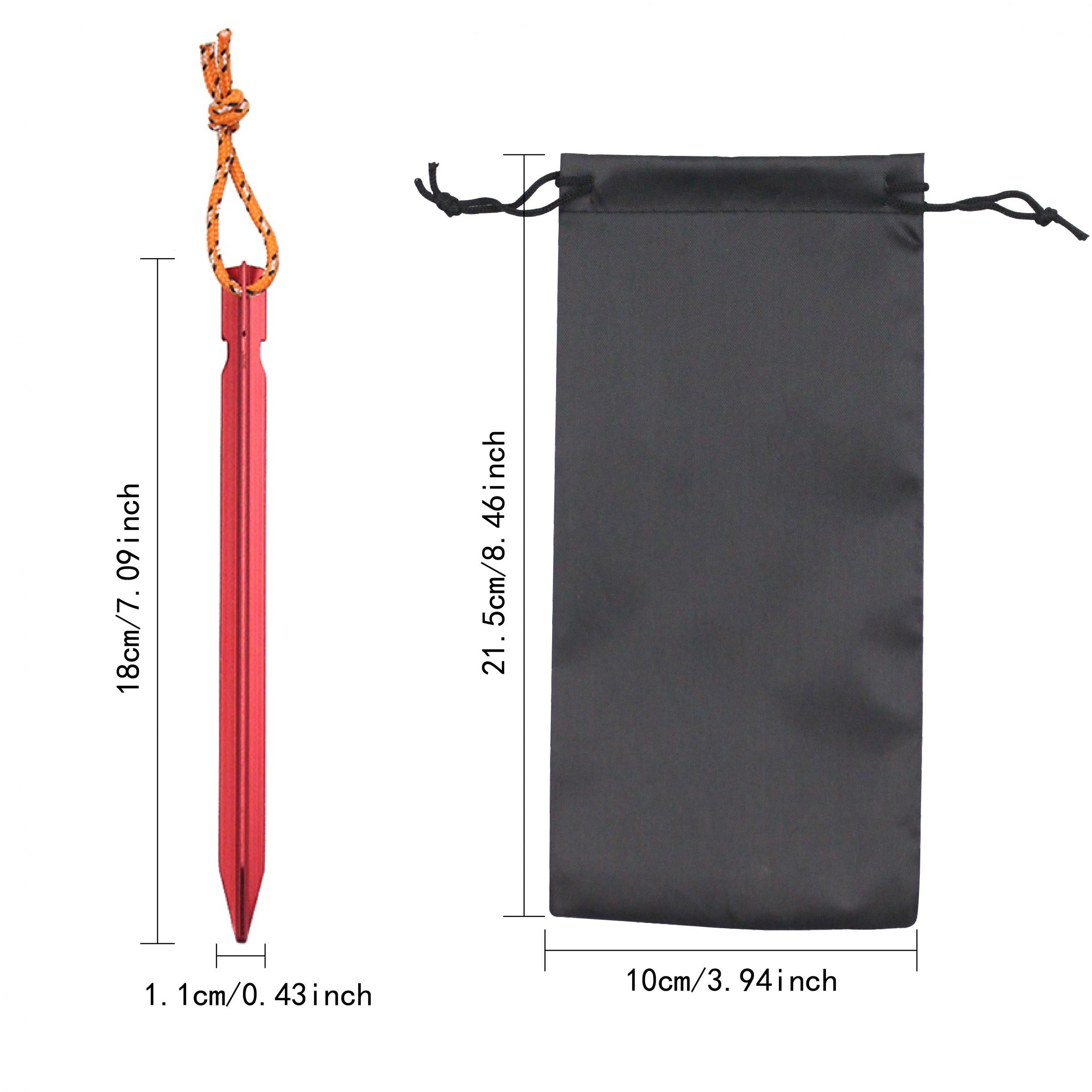 8pcs Outdoor Canopy Tent Pegs 7075 Aluminum Alloy High strength Stake