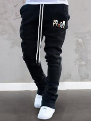 Men's Casual Sweatpants Graphic Pocket Flared Pants Hip-hop Trousers