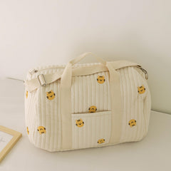 Embroidered Travel Bag for Stylish Moms - Large Capacity