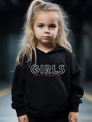 Girls Hooded Sweatshirt & Sweatpants Set, Comfy Pullover Sports Hoodie