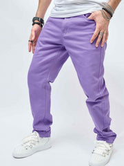 Y2K Violet Loose Fit Jeans Men's Casual Retro Denim Pants