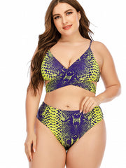 Sexy Snake Print Bikini Set