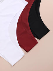 3 Pack Plus Size Panties Set Women's Plus Seamless High Rise Thong