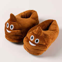 Funny Poop Novelty Plush Slippers, Warm & Cozy Home Shoes