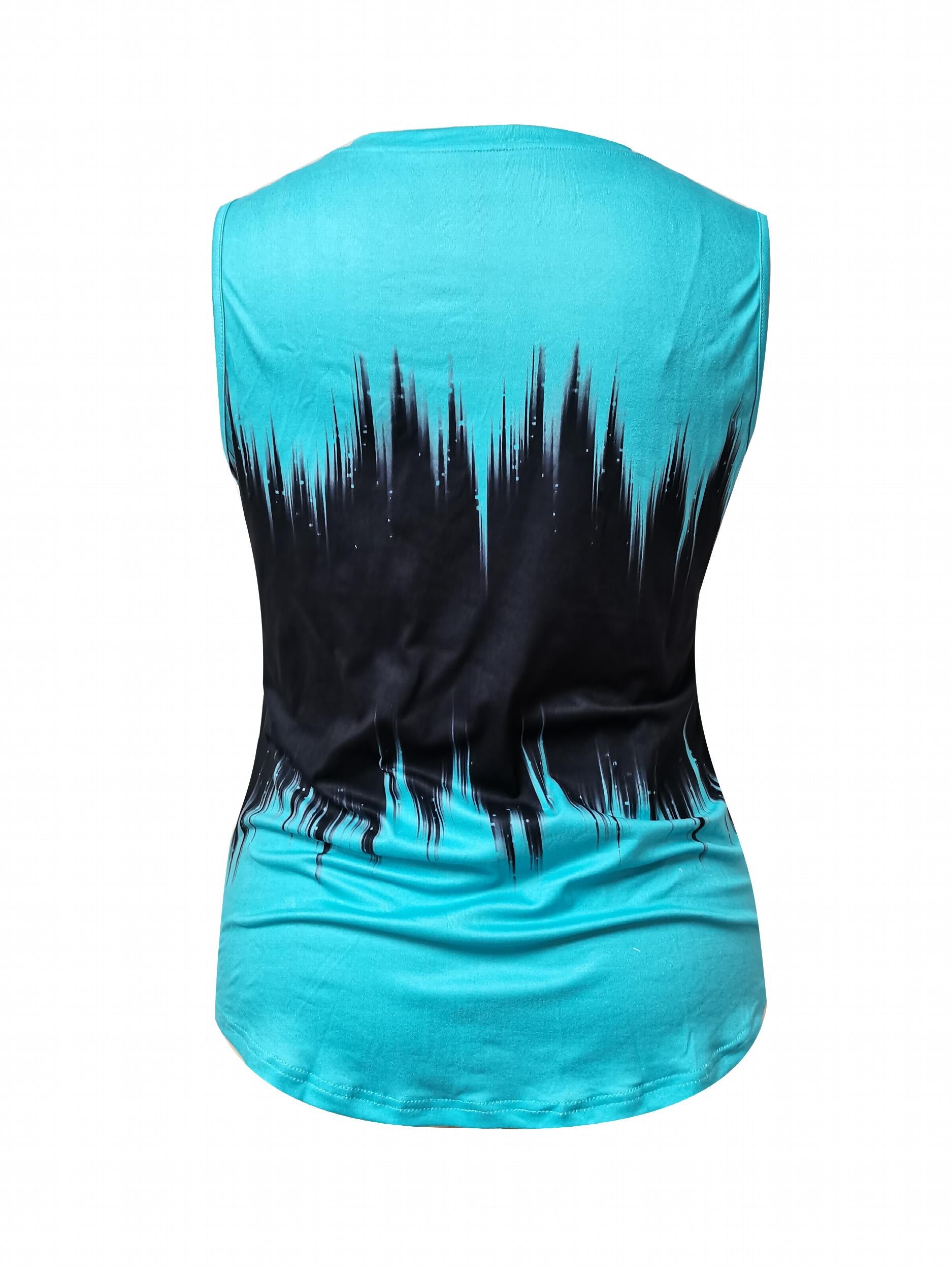 Ombre Print V Neck Tank Top