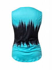 Ombre Print V Neck Tank Top