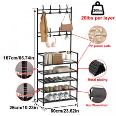 Clothes Storage Rack With Shoe Storage Stand
