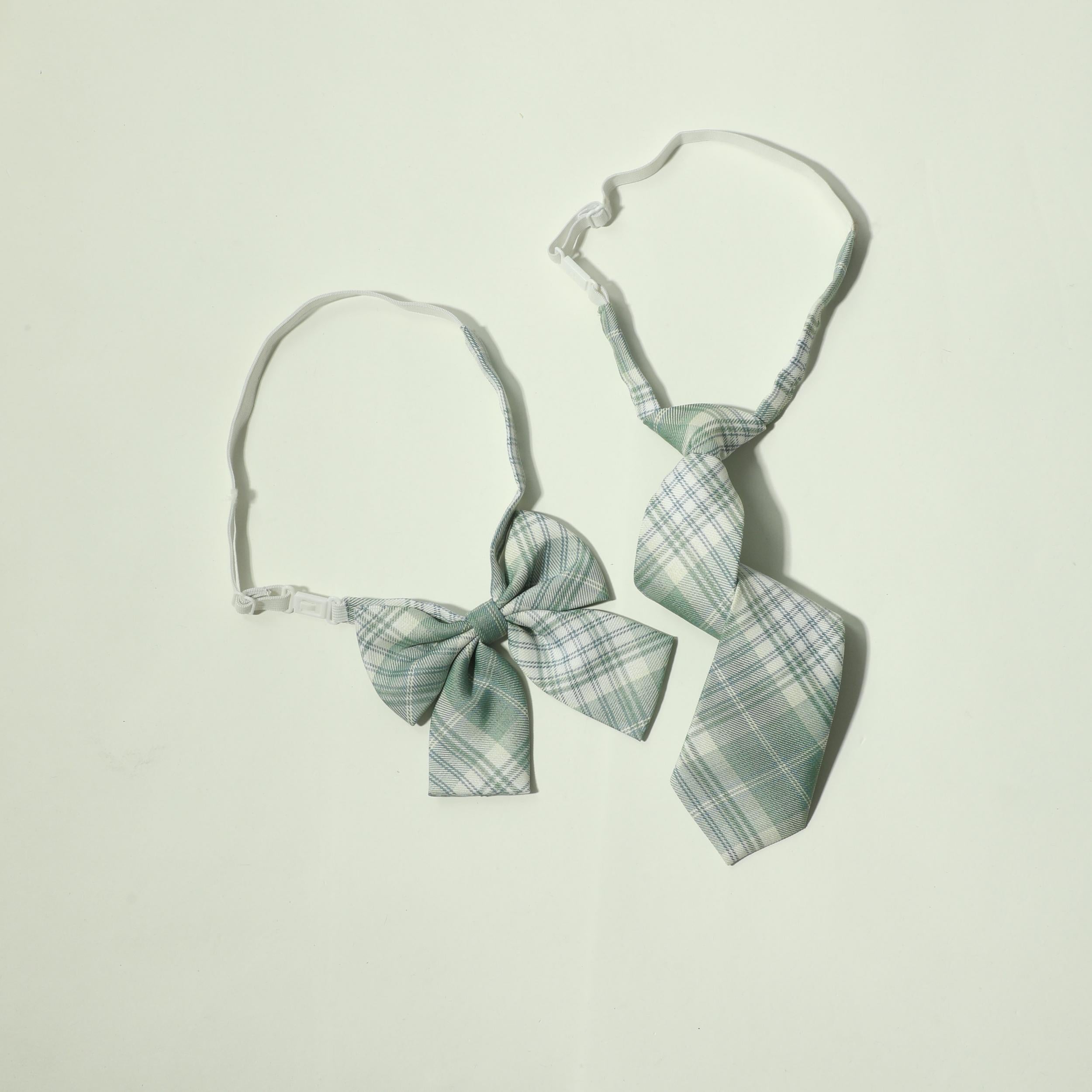 Green Plaid Bowtie Classic Women Casual Bow Tie Neck Tie
