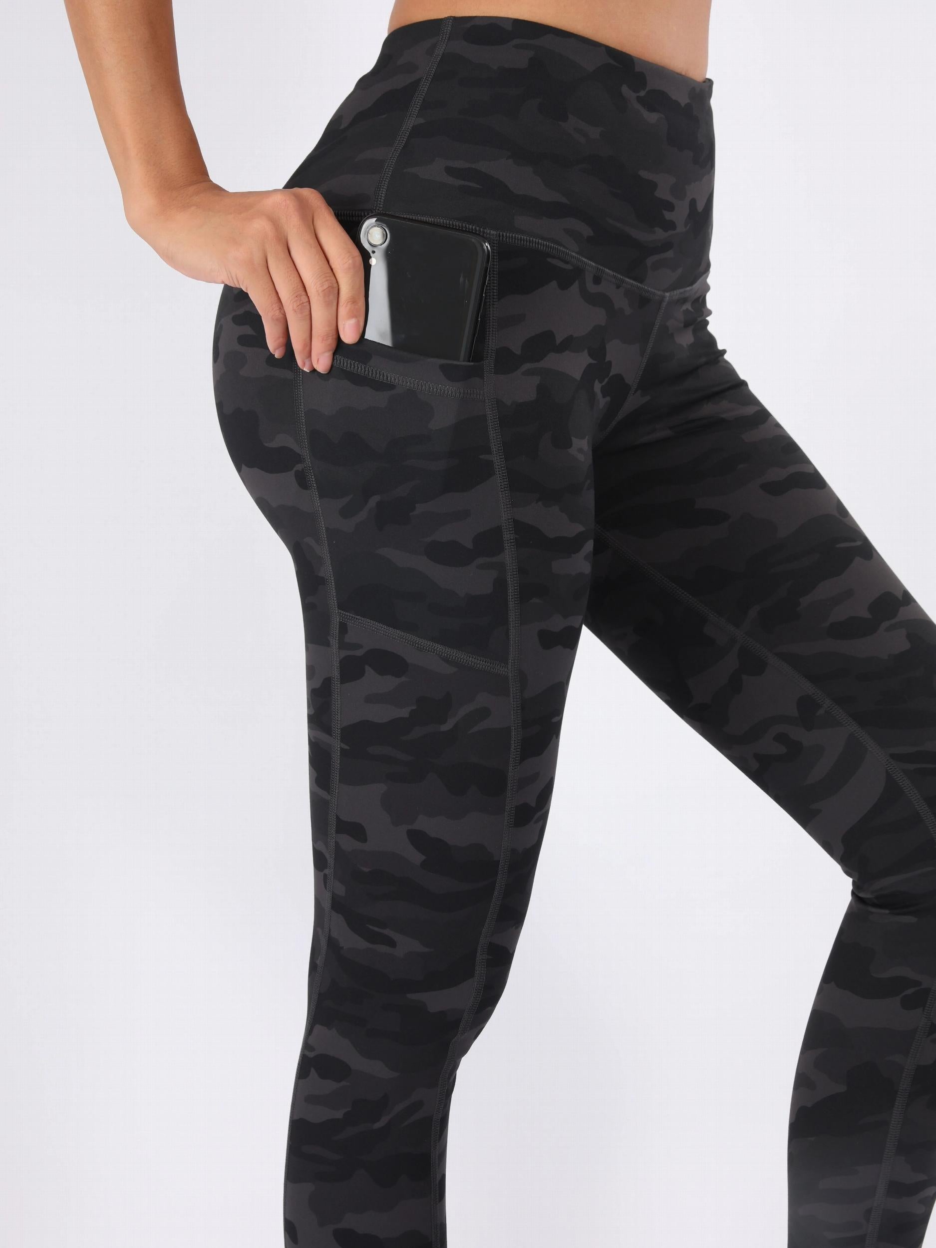Women's Camo Print High Waist Leggings with Pockets