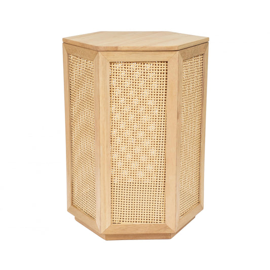 Rattan Pine Storage Stool Bedside Table Wood Pine Table