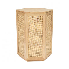 Rattan Pine Storage Stool Bedside Table Wood Pine Table