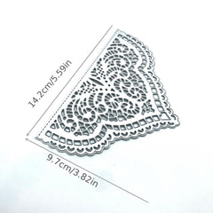 1pc Lace Corner Greeting Card Metal Cutting Dies for DIY Scrapbooking Crafting