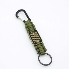 Braided Keychain Lanyard Strap with Flag - Outdoor Emergency