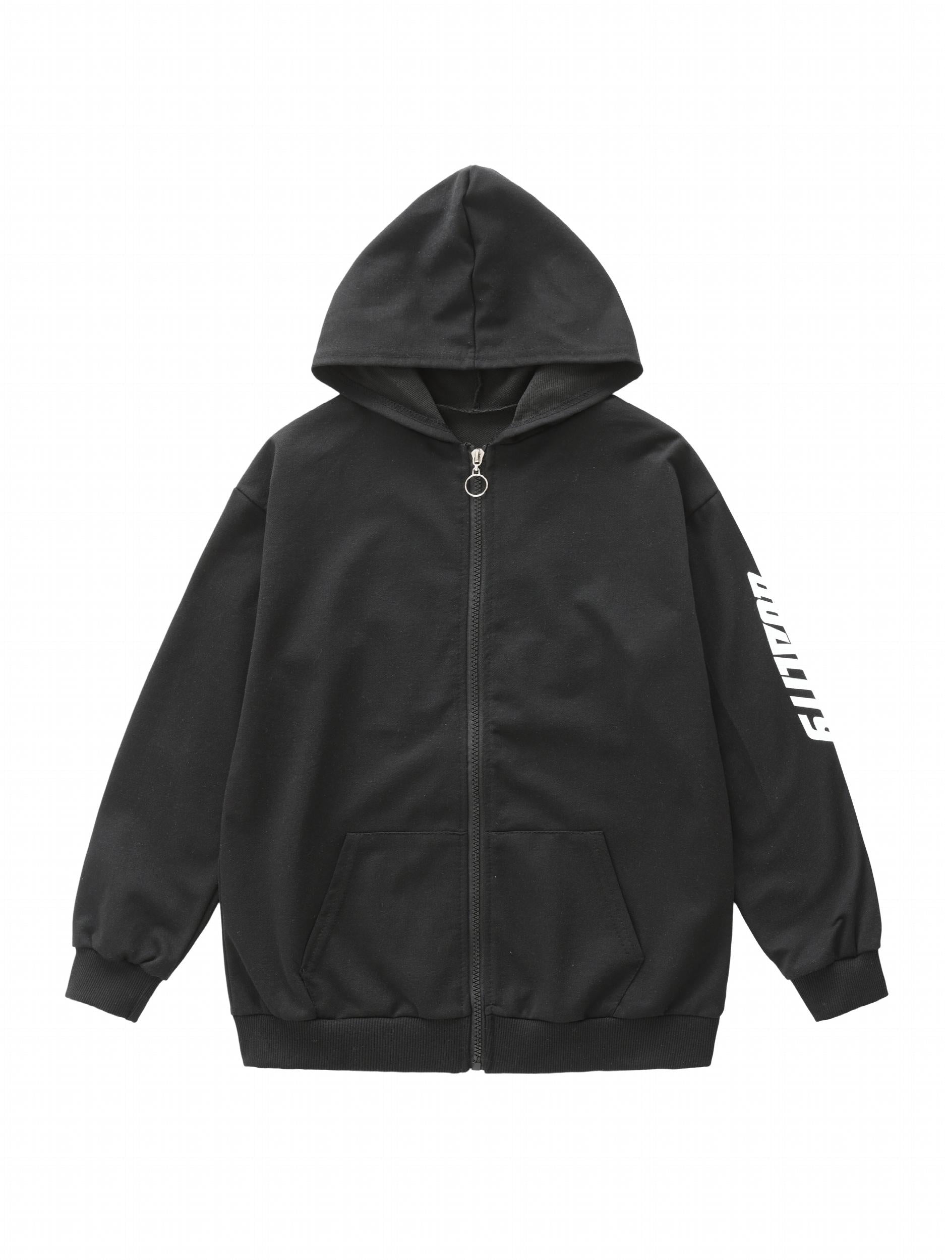 Boys Zip Up Hooded Sweatshirt Long Sleeve Hoodies With Pockets