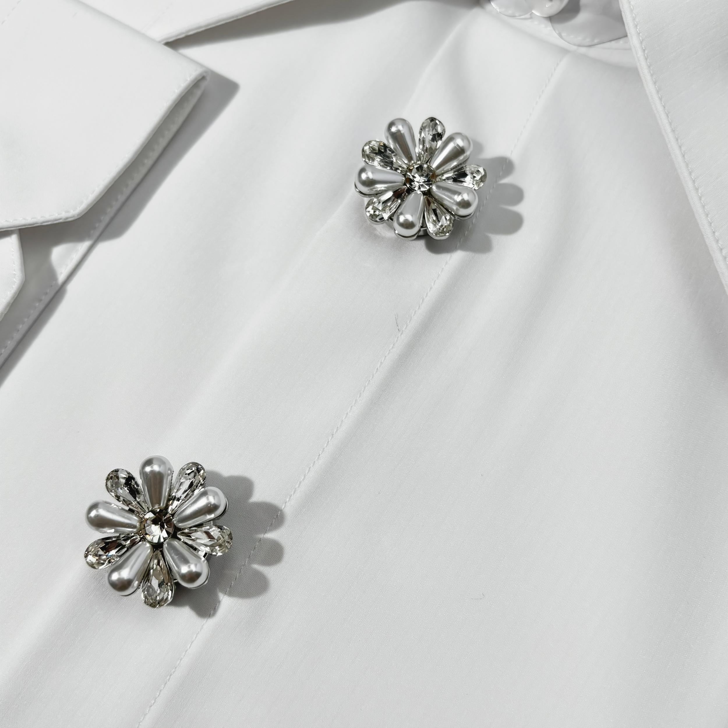 2pcs Rhinestone Button Covers - Easy Needleless Sewing - Instant Wear