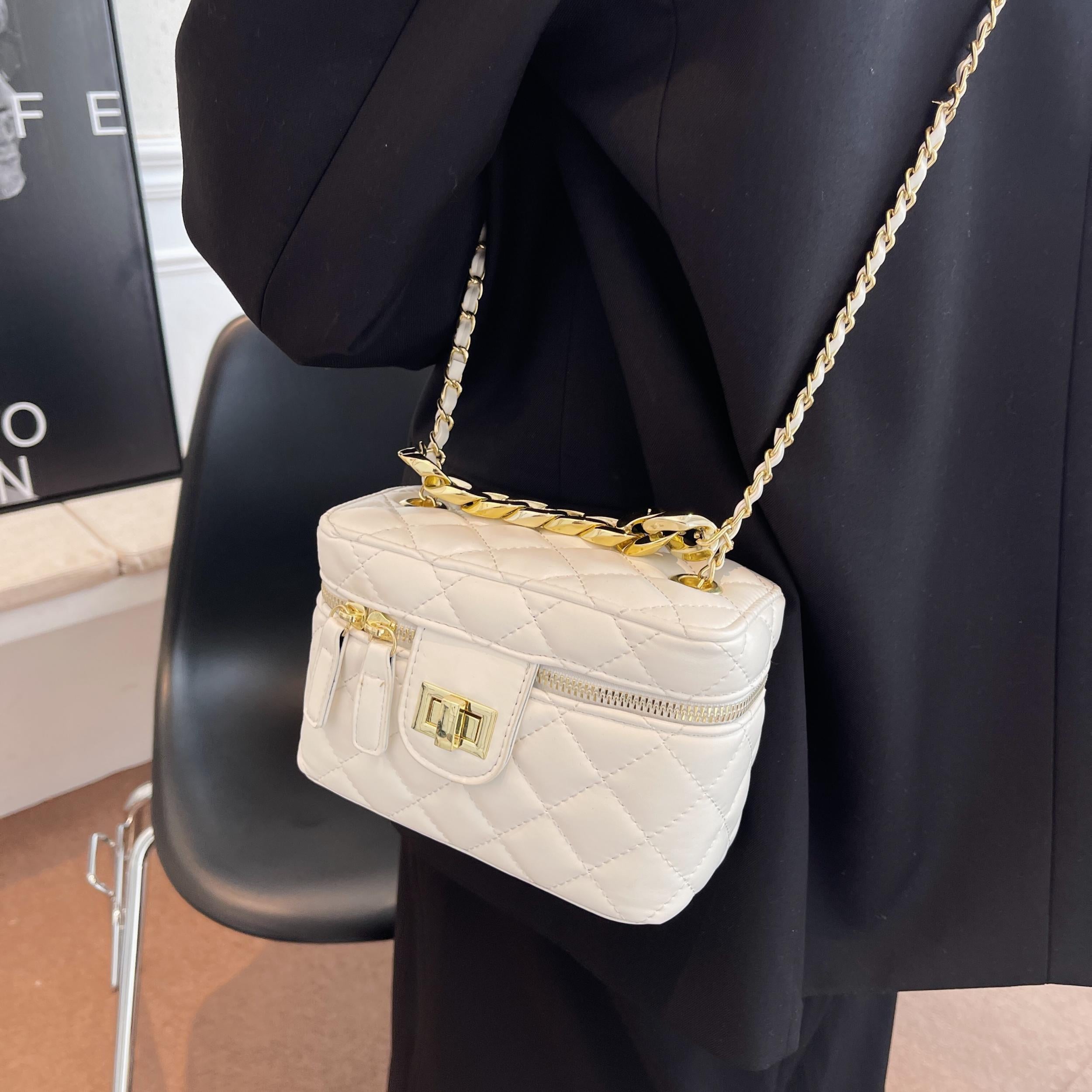 Small PU Leather Crossbody Bag with Handle Totes Women's Handbag