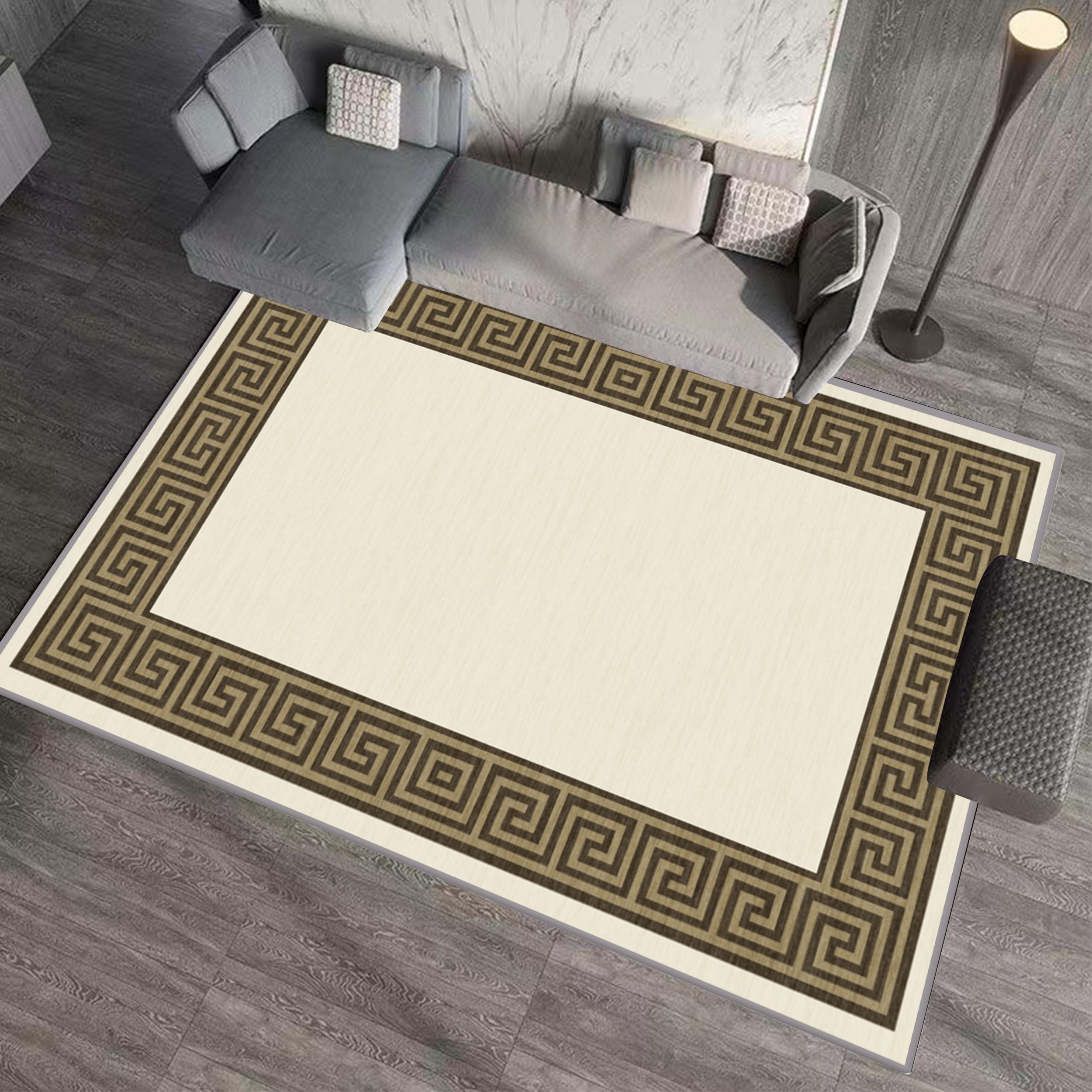 Geometric Velvet Rug Bedroom Decor Large Area Rug Short Hair Lounge Rug