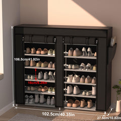 KYHK Shoe Storage Rack with Dustproof Cover, Removable Shelf - Bedroom Closet
