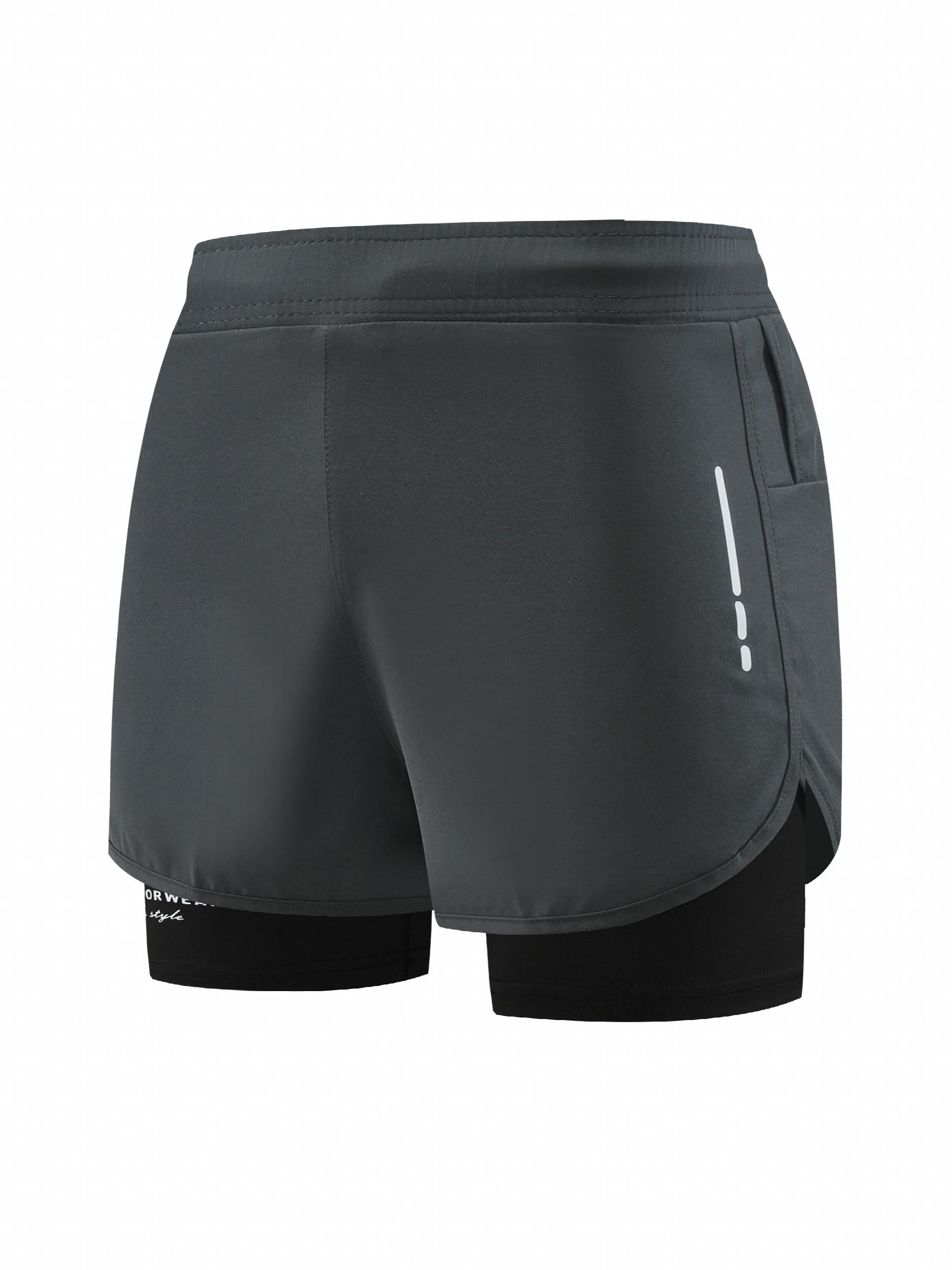 Men's Double Layer Elastic Quick Dry Shorts