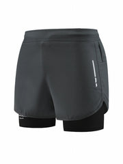 Men's Double Layer Elastic Quick Dry Shorts