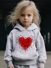 Girls Heart Graphic 2pcs Activewear Set Spring Fall Sports