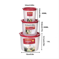 4pcs Fresh-keeping Box Set Kitchen Storage Portable Grain Storage Box