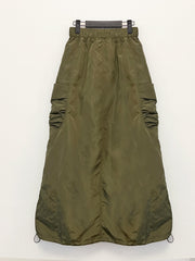 Cargo Skirt High Waist Drawstring Pockets Casual