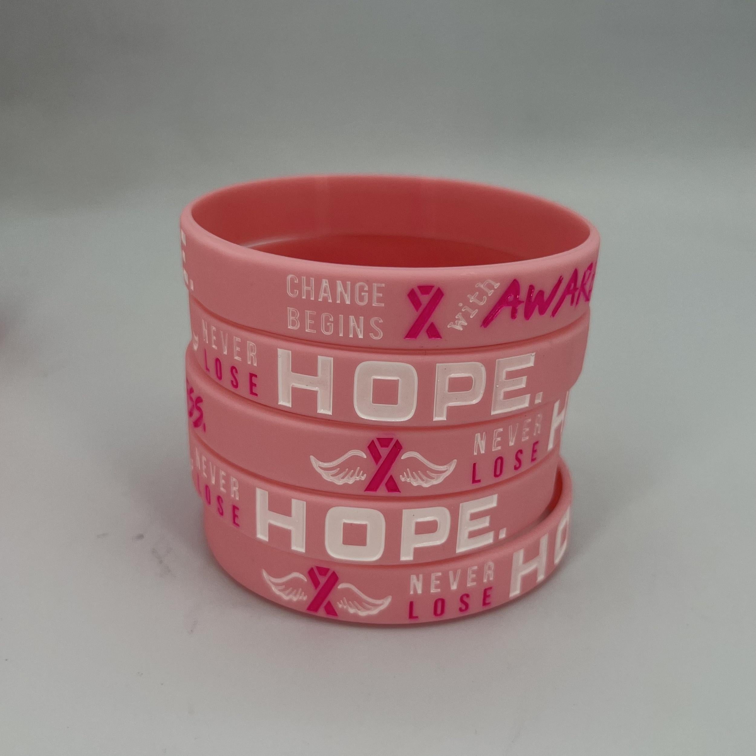 5pcs Hope and Courage Silicone Bracelet Wristband for Inspiration