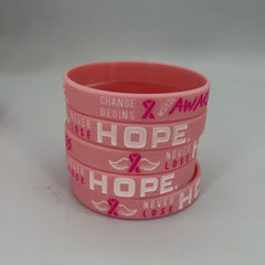 5pcs Hope and Courage Silicone Bracelet Wristband for Inspiration