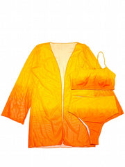Sunflower Ombre Scoop Neck 3 Piece Swimsuit Women's Swimwear