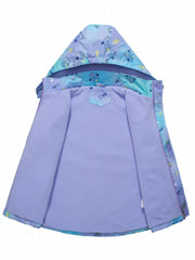 Girls Owl Tie Dye Hooded Jacket Windproof Waterproof Coat