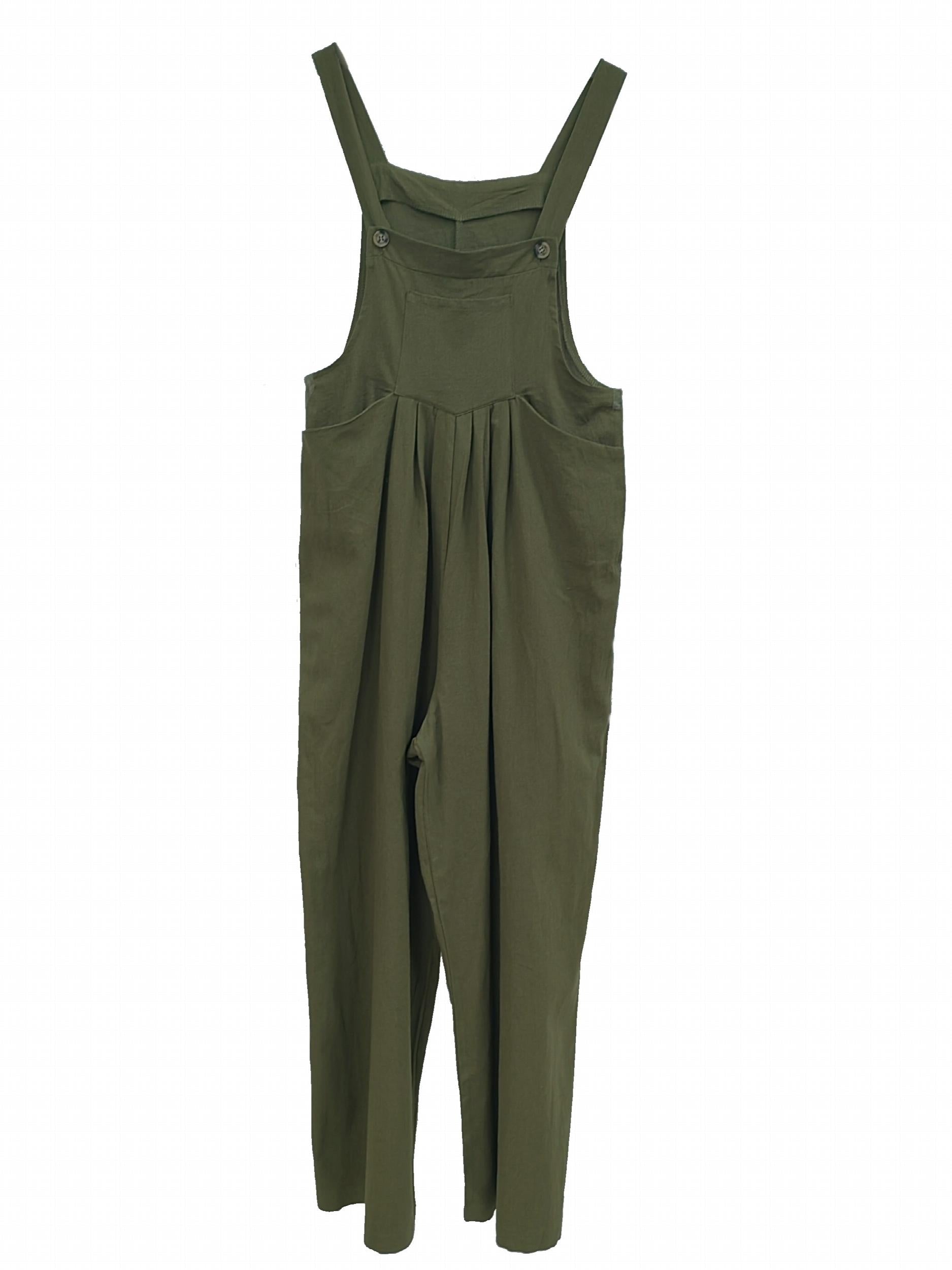 Ruched Overall Jumpsuit Wide Leg Sleeveless Casual Jumpsuit