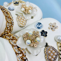 14pcs Pearl Rhinestone Shoe Charms Bling For Women Girls Kids
