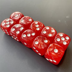 10pc Red Game Dice Set For Board Game Accessories