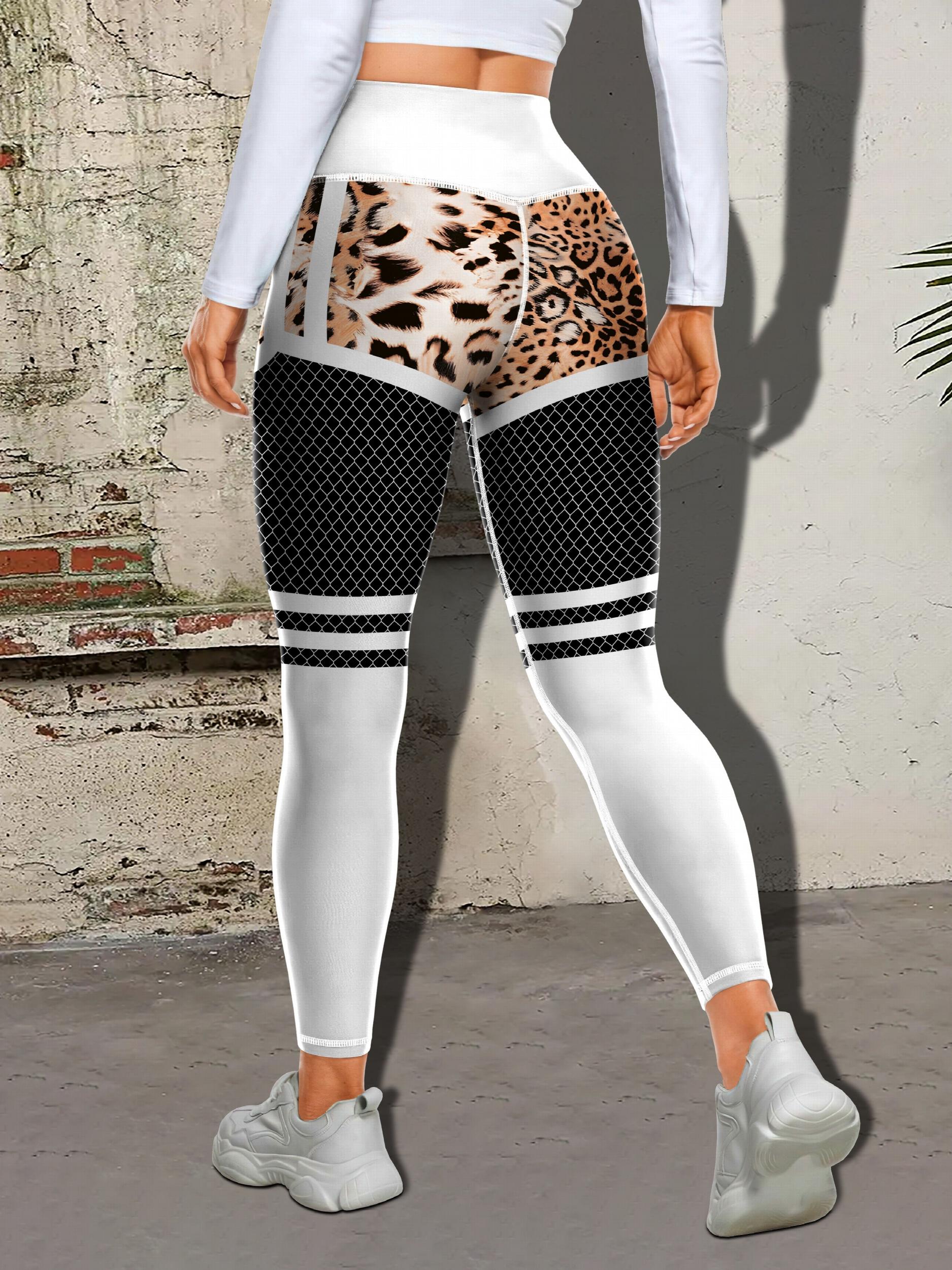 Camouflage Stripes Print High Waist Yoga Pants