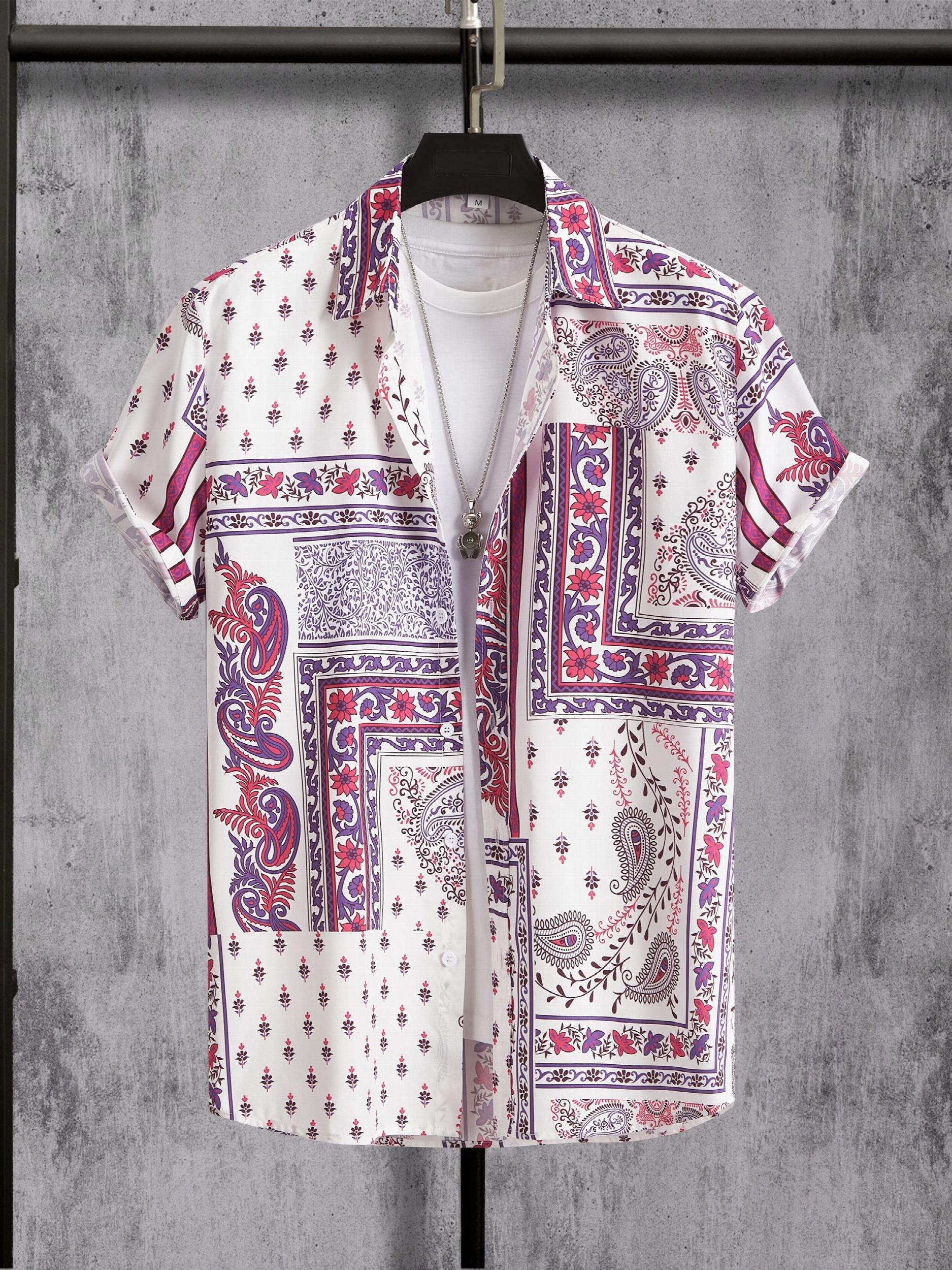 Bohemian Paisley Men's Short Sleeve Shirt