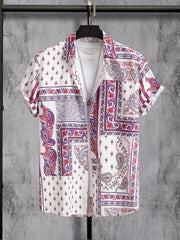 Bohemian Paisley Men's Short Sleeve Shirt