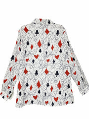 Graffiti Print Button Up Collar Shirt