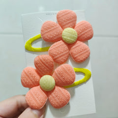 2pcs Colorful Flower Hair Clips for Baby Girls