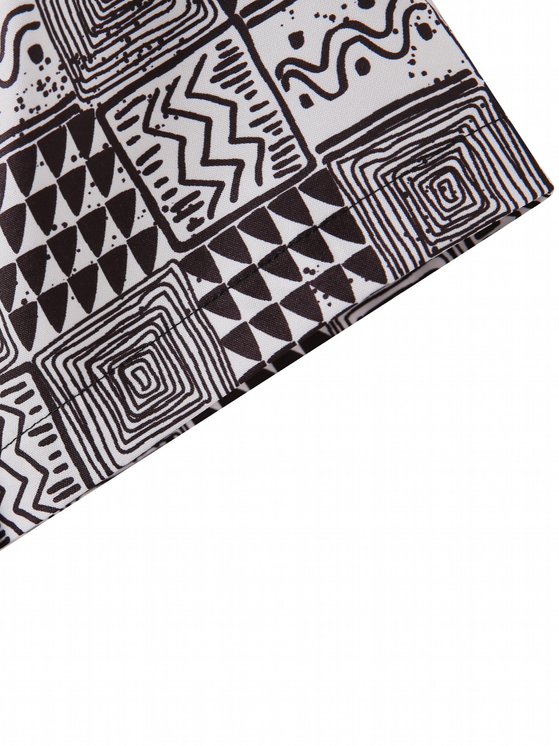 Men's Geometric Pattern Print Casual Short Sleeve Shirt