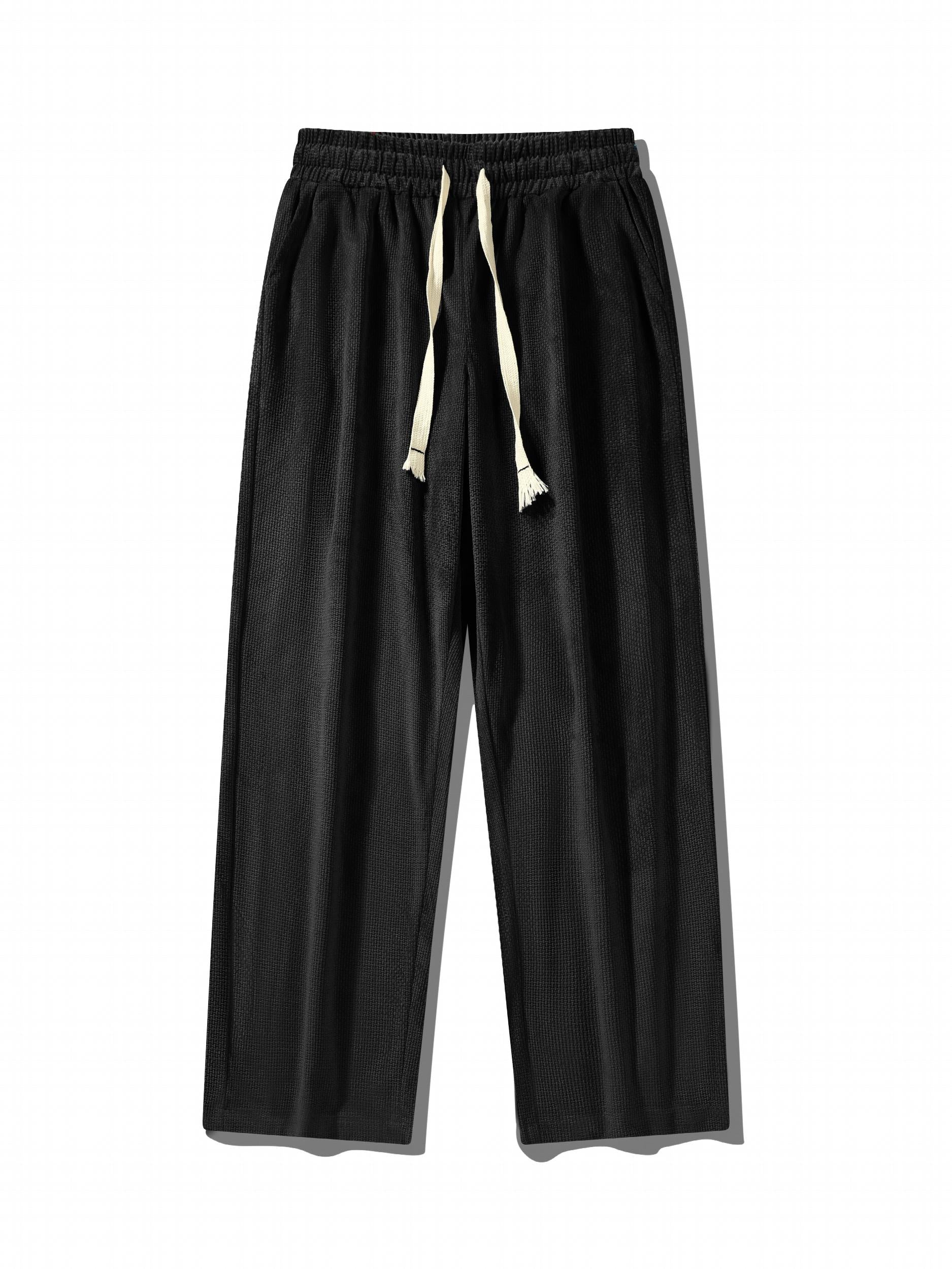 Men's Drawstring Relaxed Fit Long Pants Casual Mopping Trousers
