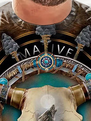 Men's Tribal Skull Graphic T shirt Active Breathable Tee
