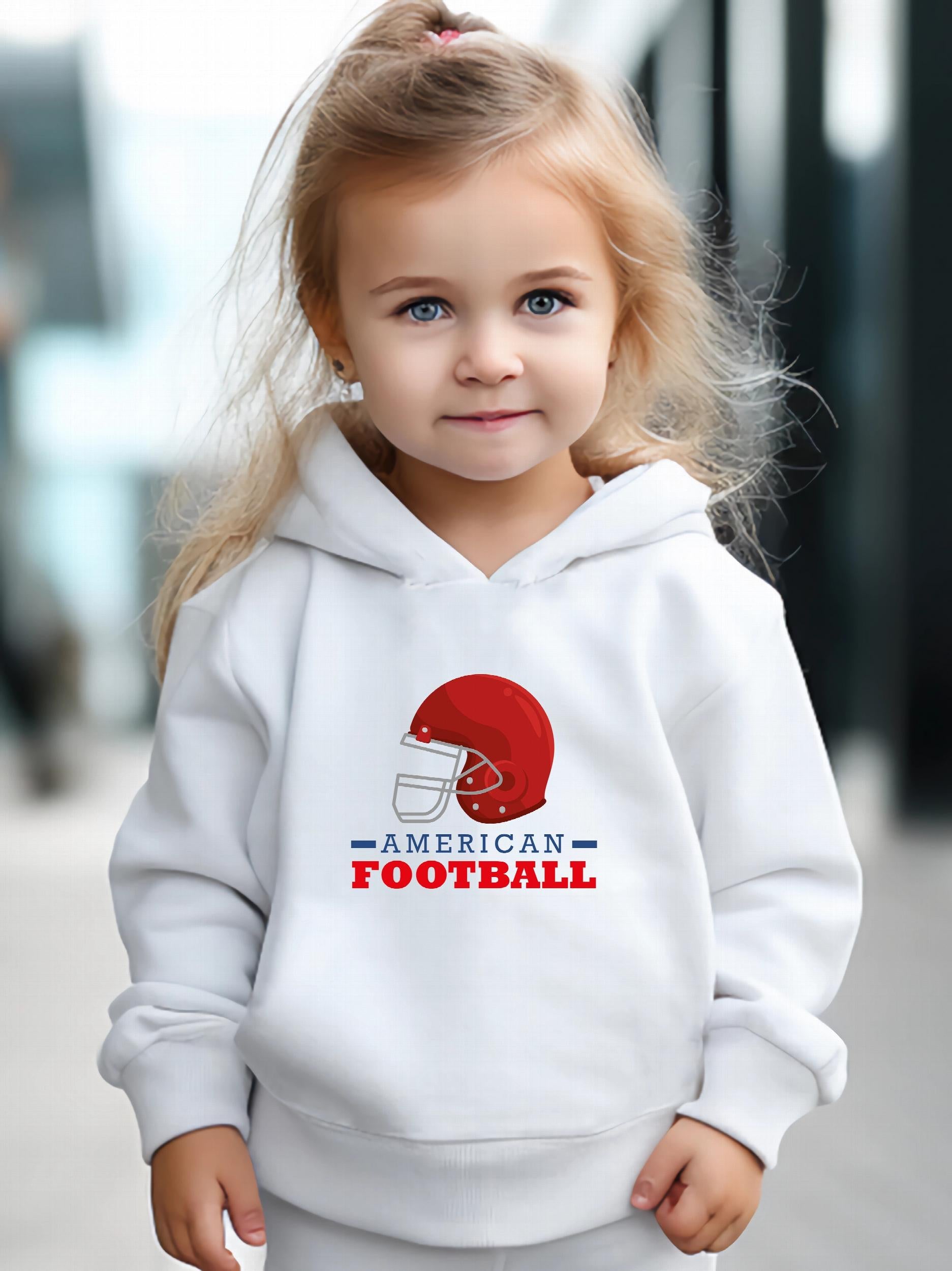 2pcs Helmet Print Girls Hoodies Jogger Pants Set For Sports