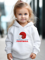 2pcs Helmet Print Girls Hoodies Jogger Pants Set For Sports