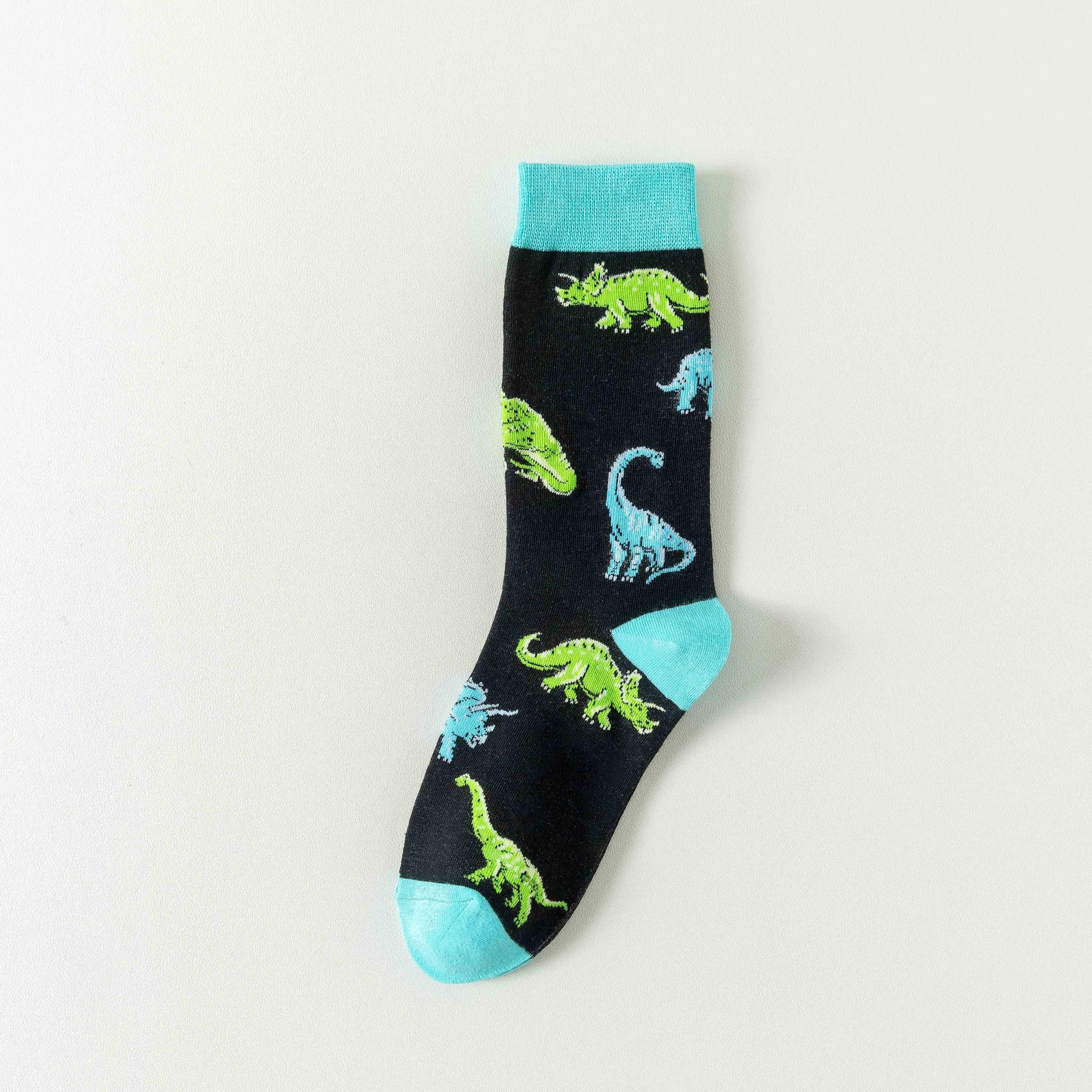 Dino Print Mid Tube Socks Women's Stockings