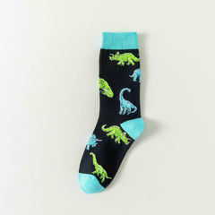 Dino Print Mid Tube Socks Women's Stockings